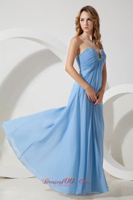 Prom Evening Dress Baby Blue Sweetheart Beading