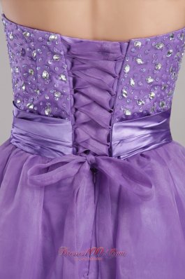 Purple Prom Pageant Dress Empire Sweetheart Beading