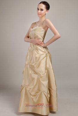 Champagne Spaghetti Straps Prom Dress Under 150