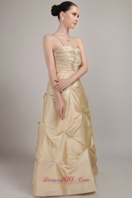 Champagne Spaghetti Straps Prom Dress Under 150