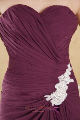 Dark Purple Appliques Prom Party Dress 2013