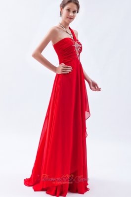 Discount Red Prom Dress One Shoulder