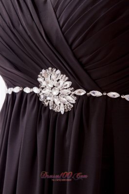 Black Dress for Prom Beadwork Designed