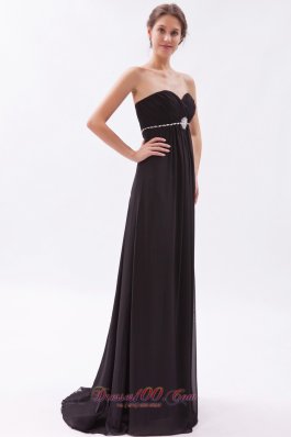 Black Dress for Prom Beadwork Designed