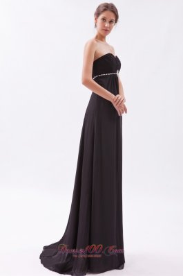 Black Dress for Prom Beadwork Designed