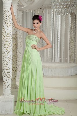 Yellow Green Prom Dress Beading Customize