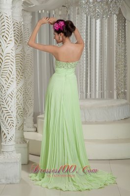 Yellow Green Prom Dress Beading Customize