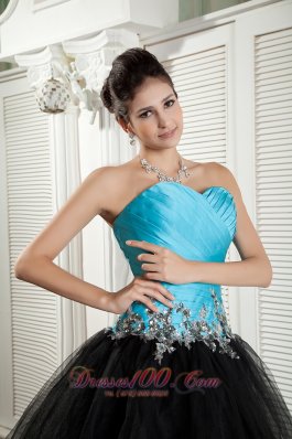 Brand New Baby Blue and Black Prom Dress Appliques