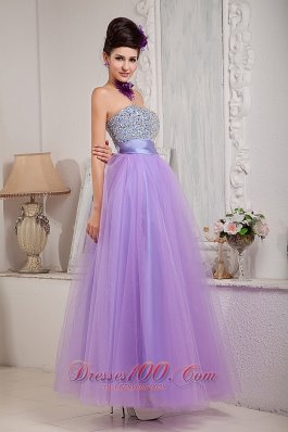 Exquisite Crystal Design Lavender Prom Dress