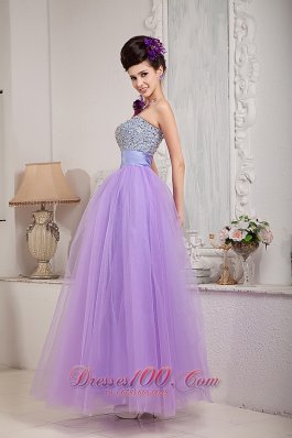 Exquisite Crystal Design Lavender Prom Dress