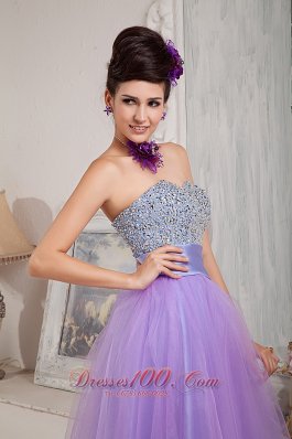 Exquisite Crystal Design Lavender Prom Dress