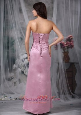 Rose Pink Column Appliques Prom Dress Cheap