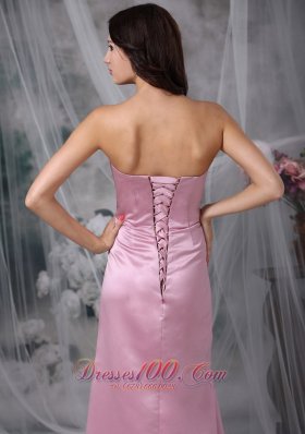 Rose Pink Column Appliques Prom Dress Cheap