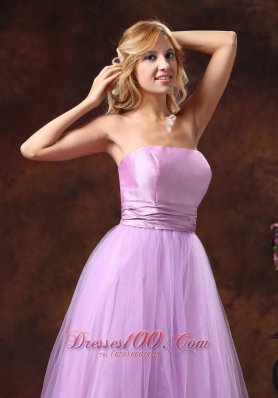 Elegant Lavender Bridesmaid Dress Pleats