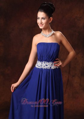 2013 New Arrival Blue Prom dresses Appliques