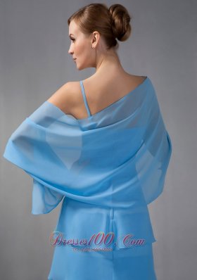 Sky Blue V-neck Mother Of The Bride Dress Straps