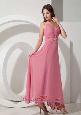 Customize Chiffon Prom Dress V-neck Beading