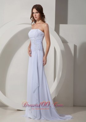 Sheath Beach Wedding Dress Sweep Beading