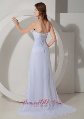 Sheath Beach Wedding Dress Sweep Beading