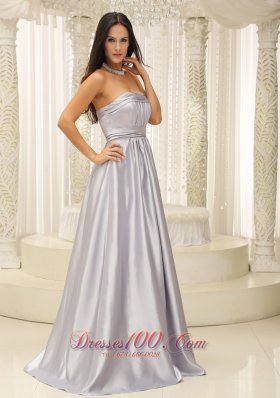 Silver Mother Of The Bride Dress Pleats