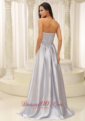 Silver Mother Of The Bride Dress Pleats