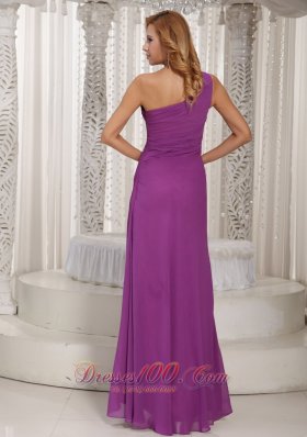 High Slit Bridesmaid Dress Fuchsia Side Zipper