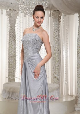 Clearance Grey Prom Dress Appliques Beading