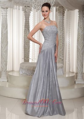 Clearance Grey Prom Dress Appliques Beading