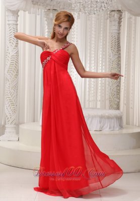 2013 Prom Dress Beaded One Shoulder Chiffon