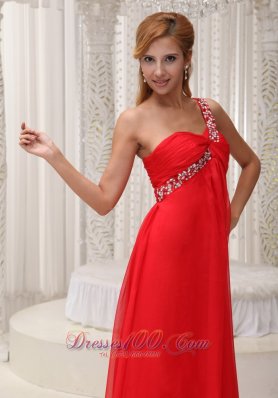 2013 Prom Dress Beaded One Shoulder Chiffon