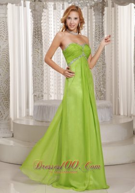 Elegant Prom Holiday Dress Green Beading and Ruching