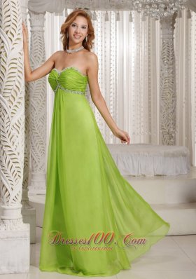 Elegant Prom Holiday Dress Green Beading and Ruching