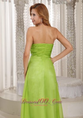 Elegant Prom Holiday Dress Green Beading and Ruching