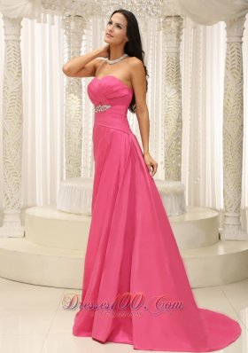 Rose Pink Bridesmaid Dress for Wedding Appliques