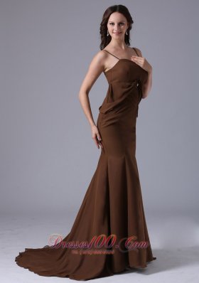 Brown Mermaid 2013 Mother Dress Spaghetti Straps