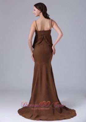 Brown Mermaid 2013 Mother Dress Spaghetti Straps