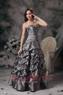 Gorgeous Grey Evening Gown Flowers Pick-ups