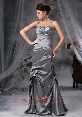 Discount Gray Beading Prom Evening Dress Column