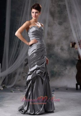 Discount Gray Beading Prom Evening Dress Column