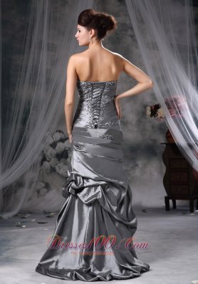 Discount Gray Beading Prom Evening Dress Column