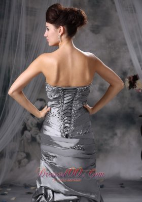 Discount Gray Beading Prom Evening Dress Column