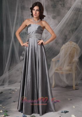 Mother of the Bride Dress Dark Silver Beading