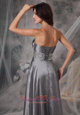 Mother of the Bride Dress Dark Silver Beading