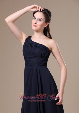 Nacy Blue Bridesmaid Dress for Wedding One Shoulder