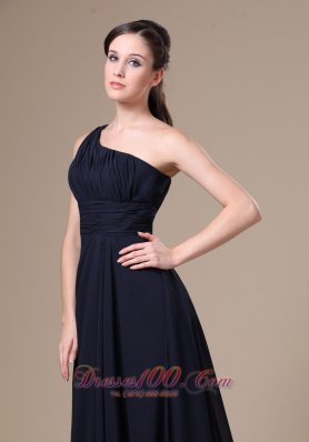 Nacy Blue Bridesmaid Dress for Wedding One Shoulder