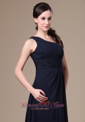 Nacy Blue Bridesmaid Dress for Wedding One Shoulder