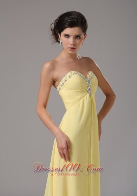 Yellow Prom Dress Custom Made Beaded