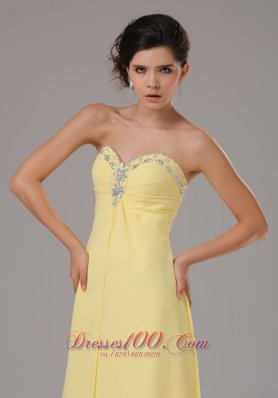 Yellow Prom Dress Custom Made Beaded