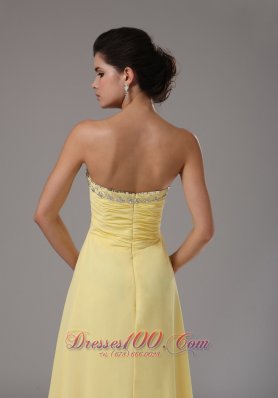 Yellow Prom Dress Custom Made Beaded