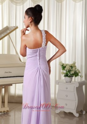 Lilac Prom Dress Appliques One Shoulder